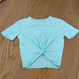 Icing Blue Lululemon Cresent Tee Knot Front size 0